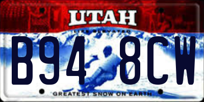 UT license plate B948CW