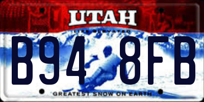 UT license plate B948FB