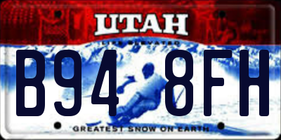 UT license plate B948FH