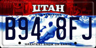 UT license plate B948FJ