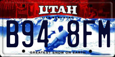 UT license plate B948FM