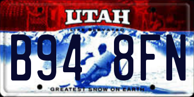 UT license plate B948FN