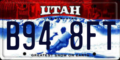 UT license plate B948FT