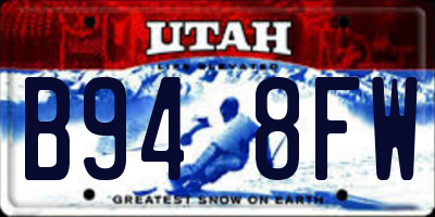 UT license plate B948FW