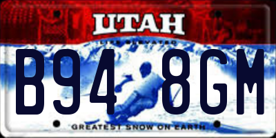 UT license plate B948GM
