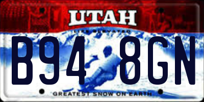 UT license plate B948GN