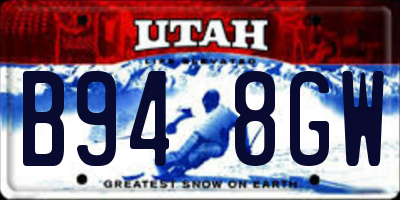 UT license plate B948GW