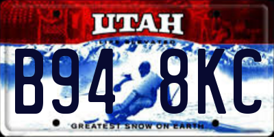 UT license plate B948KC