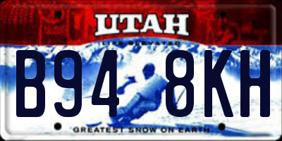 UT license plate B948KH