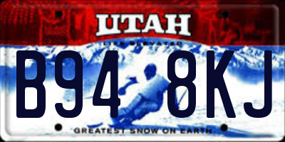 UT license plate B948KJ