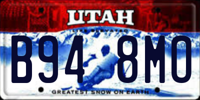 UT license plate B948MO