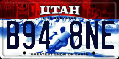 UT license plate B948NE