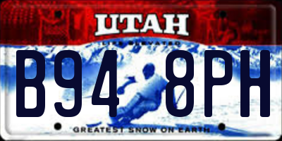 UT license plate B948PH