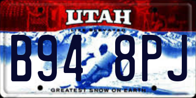 UT license plate B948PJ