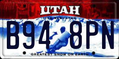 UT license plate B948PN