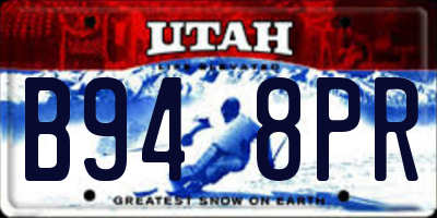 UT license plate B948PR