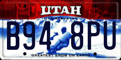 UT license plate B948PU
