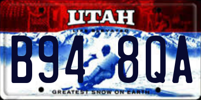 UT license plate B948QA