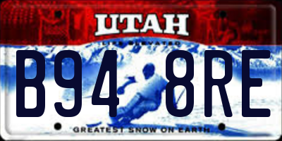 UT license plate B948RE