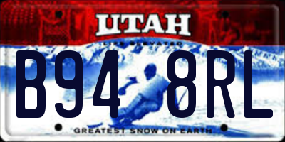UT license plate B948RL