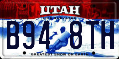 UT license plate B948TH
