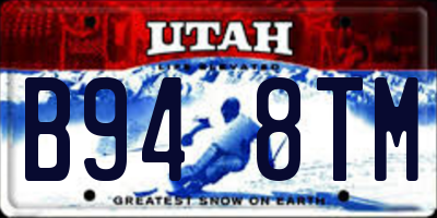 UT license plate B948TM