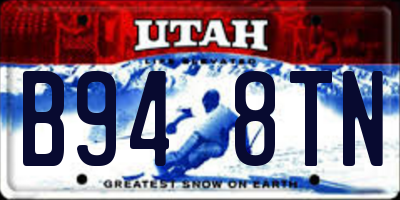 UT license plate B948TN
