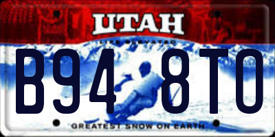 UT license plate B948TO