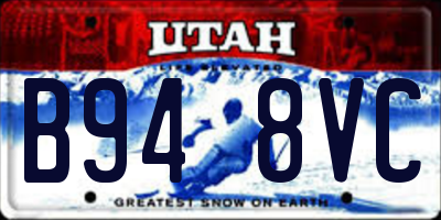 UT license plate B948VC