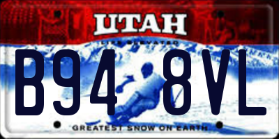 UT license plate B948VL