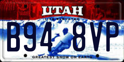 UT license plate B948VP