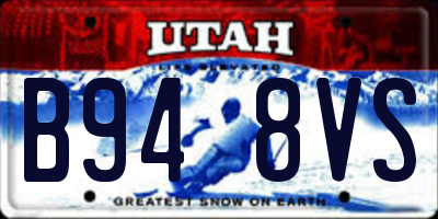 UT license plate B948VS