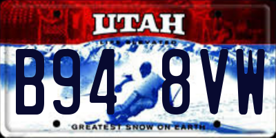 UT license plate B948VW