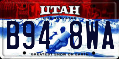 UT license plate B948WA