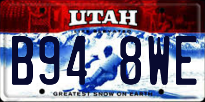 UT license plate B948WE