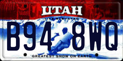 UT license plate B948WQ