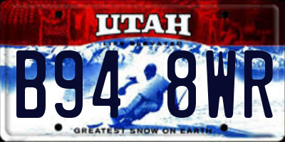 UT license plate B948WR