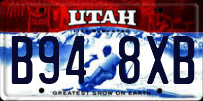 UT license plate B948XB