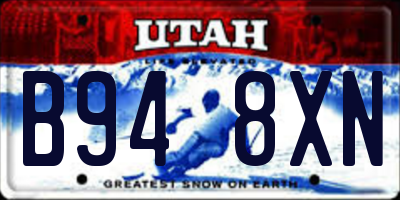 UT license plate B948XN