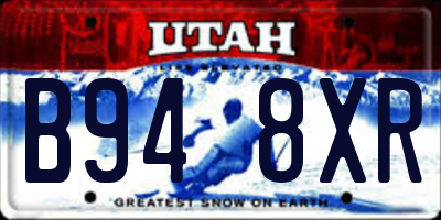 UT license plate B948XR