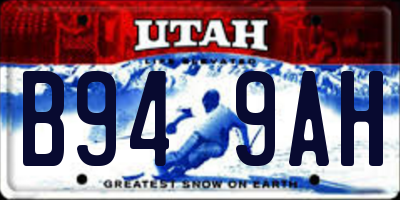UT license plate B949AH