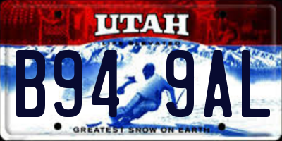 UT license plate B949AL