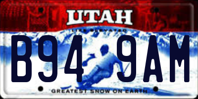 UT license plate B949AM