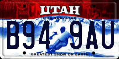 UT license plate B949AU
