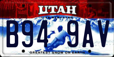 UT license plate B949AV