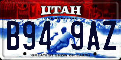 UT license plate B949AZ