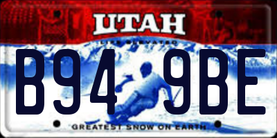 UT license plate B949BE