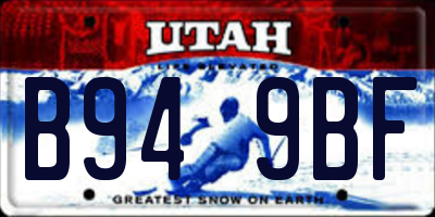 UT license plate B949BF