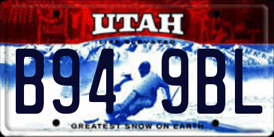 UT license plate B949BL