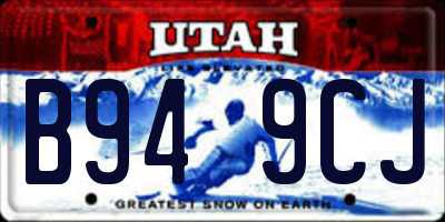 UT license plate B949CJ